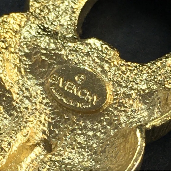 Authentic GIVENCHY Rhinestone Gold Tone Pin Brooch EUC - Picture 8 of 8